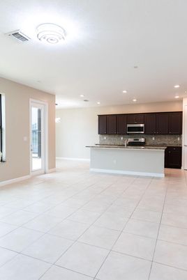 Empty room, Interior, Kitchen, Recessed Lighting, Stainless Steel Appliances