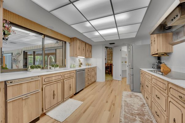Interior, Kitchen, Wood Texture Flooring