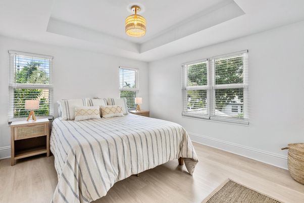 Bedroom, Chandelier, Interior, Wood Texture Flooring
