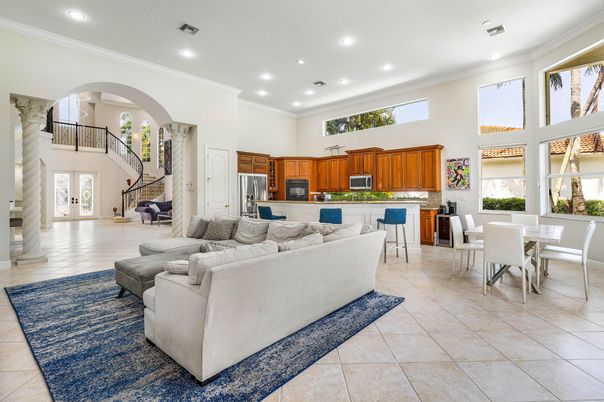 Dining room, Interior, Kitchen, Living room, Recessed Lighting, Stainless Steel Appliances