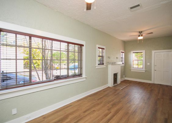 Empty room, Fireplace, Interior, Wood Texture Flooring