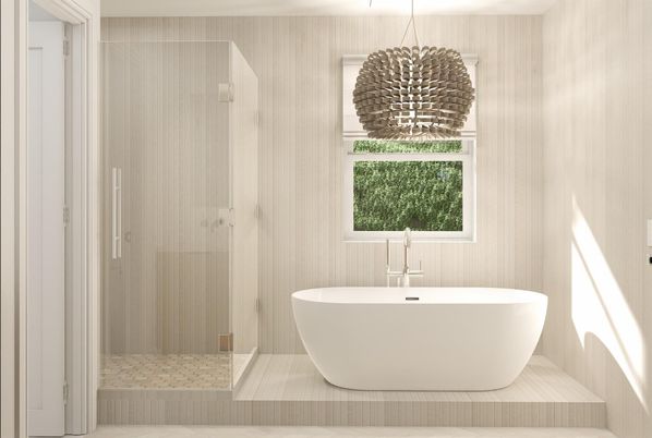 Bathroom, Free Standing Baths, Interior, Pendant Lights