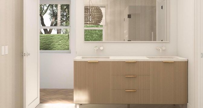 Bathroom, Interior, Wood Texture Flooring