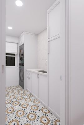 Bathroom, Interior, Recessed Lighting, Washer