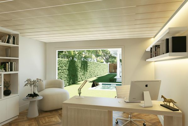 Home Office, Interior, Wood Texture Flooring