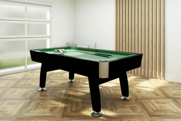 Billiard Table, Game Room, Interior, Wood Texture Flooring