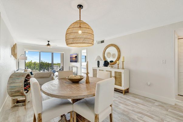 Dining room, Interior, Living room, Pendant Lights, Wood Texture Flooring