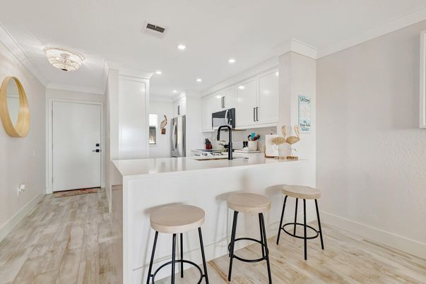 Interior, Kitchen, Recessed Lighting, Wood Texture Flooring