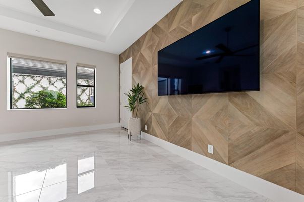 Empty room, Interior, Marble, Recessed Lighting