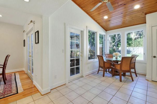 Dining room, Interior, Recessed Lighting, Wooden Ceilings