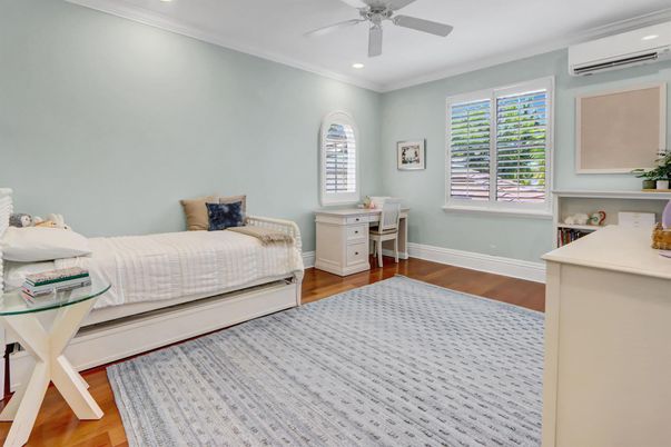 Bedroom, Home Office, Interior, Recessed Lighting, Wood Texture Flooring