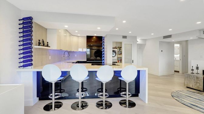 Interior, Kitchen, Recessed Lighting, Wood Texture Flooring