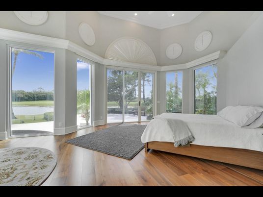 Bedroom, Interior, Recessed Lighting, Water, Wood Texture Flooring