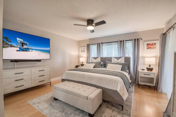 Bedroom, Interior, Wood Texture Flooring