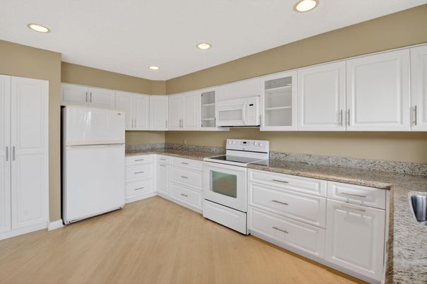 Interior, Kitchen, Recessed Lighting, Wood Texture Flooring