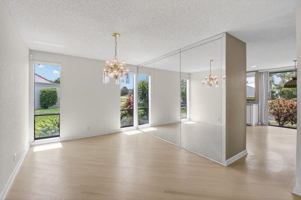 Chandelier, Empty room, Interior, Wood Texture Flooring