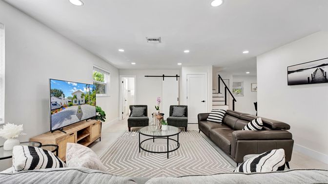 Interior, Living room, Recessed Lighting