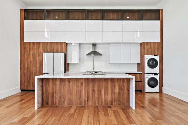 Interior, Kitchen, Washer, Wood Texture Flooring