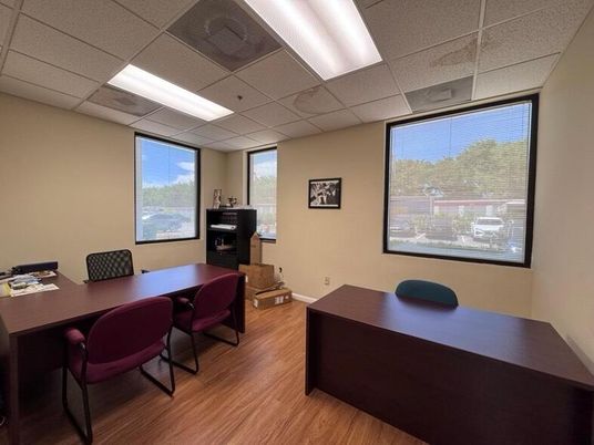 Home Office, Interior, Recessed Lighting, Wood Texture Flooring
