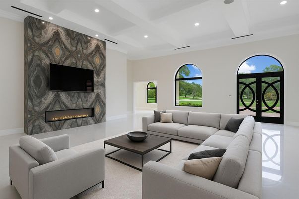 Fireplace, Interior, Living room, Recessed Lighting
