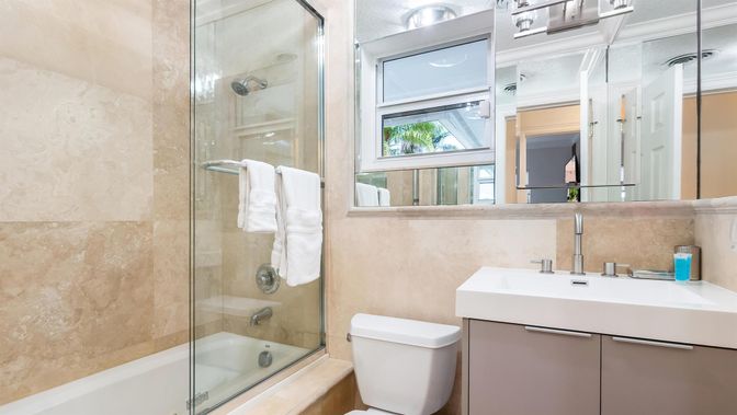 Bathroom, Glass Shower, Interior