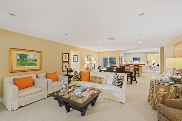 Dining room, Interior, Kitchen, Living room, Recessed Lighting