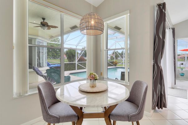 Dining room, Glass Ceilings, Interior, Pendant Lights, Pool, Sun Room