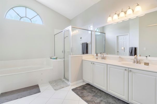 Bathroom, Dual Sink Vanities, Glass Shower, Interior