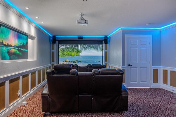 Home Theatre Room, Interior, Projection Screen, Recessed Lighting, Theatre Room