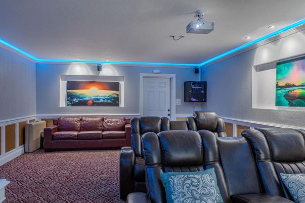 Home Theatre Room, Interior, Projection Screen, Recessed Lighting, Theatre Room
