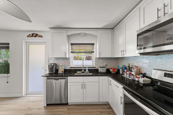 Interior, Kitchen, Stainless Steel Appliances, Wood Texture Flooring