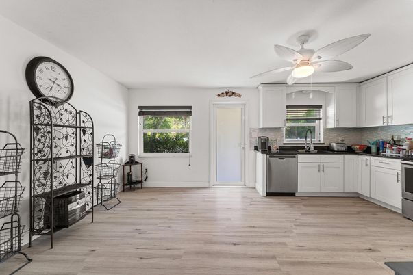 Interior, Kitchen, Wood Texture Flooring