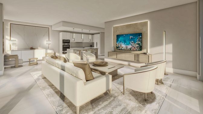 Dining room, Interior, Kitchen, Living room, Recessed Lighting, Stainless Steel Appliances