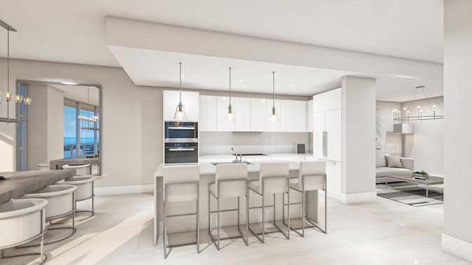 Interior, Kitchen, Pendant Lights, Recessed Lighting, Stainless Steel Appliances, Water