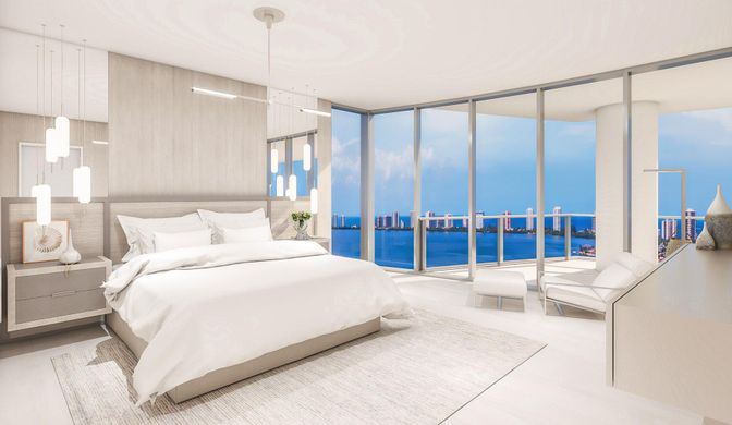 Bedroom, Interior, Pendant Lights, Water