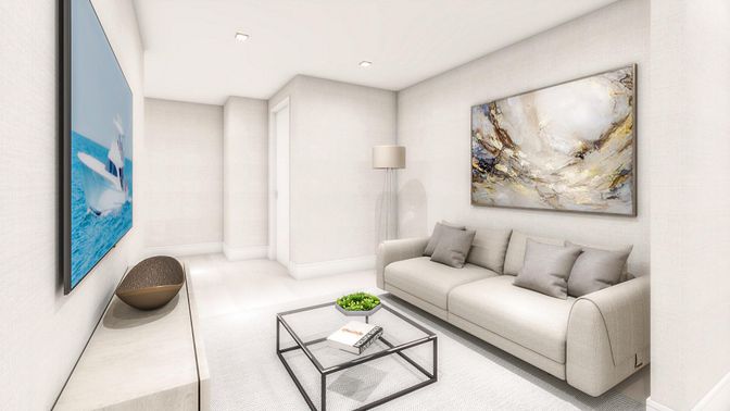 Interior, Living room, Recessed Lighting
