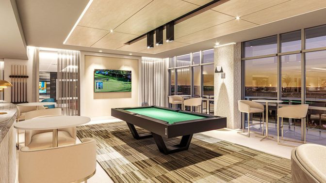 Billiard Table, Dining room, Game Room, Interior, Recessed Lighting