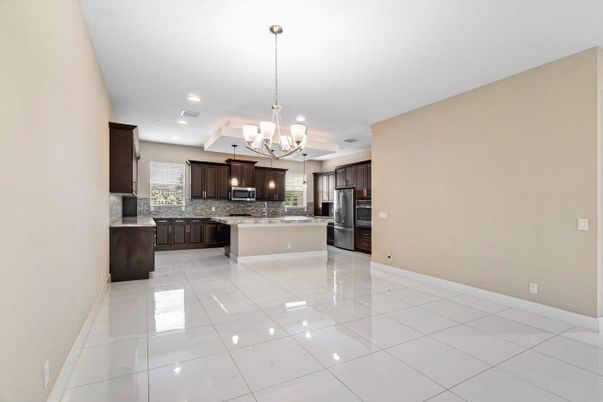 Chandelier, Interior, Kitchen, Recessed Lighting, Stainless Steel Appliances