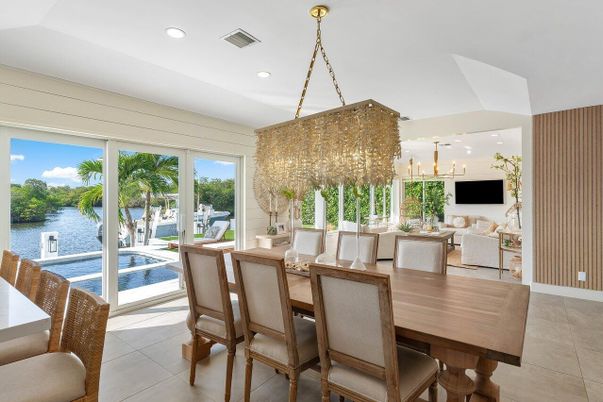 Chandelier, Dining room, Interior, Recessed Lighting, Water