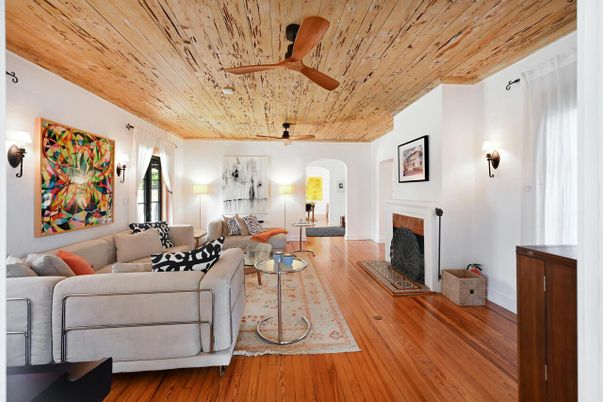 Fireplace, Interior, Living room, Wooden Ceilings, Wood Texture Flooring