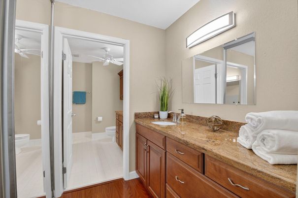 Bathroom, Dual Sink Vanities, Interior, Wood Texture Flooring
