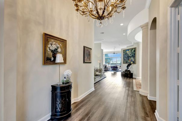 Chandelier, Interior, Recessed Lighting, Wood Texture Flooring