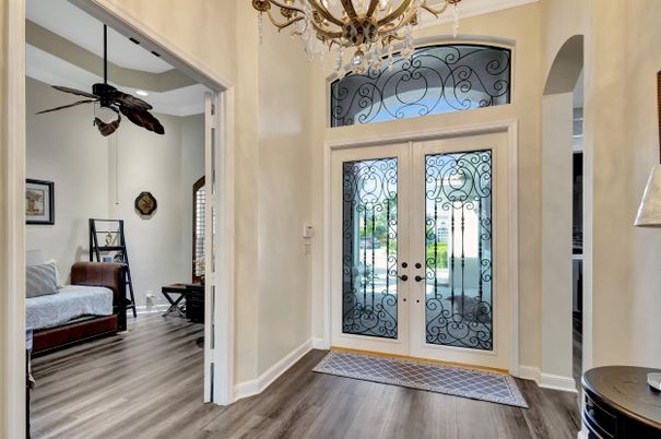 Chandelier, Interior, Wood Texture Flooring