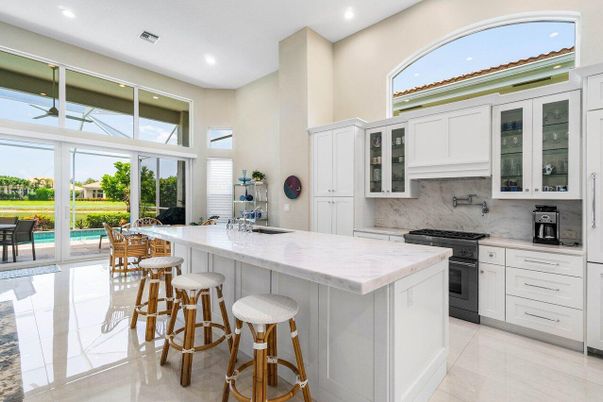 Interior, Kitchen, Marble Walls, Recessed Lighting