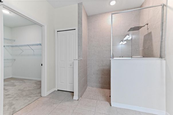 Bathroom, Glass Shower, Interior, Recessed Lighting, Walk-in Closets