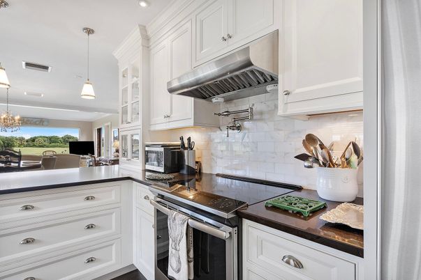 Chandelier, Interior, Kitchen, Pendant Lights, Recessed Lighting, Stainless Steel Appliances