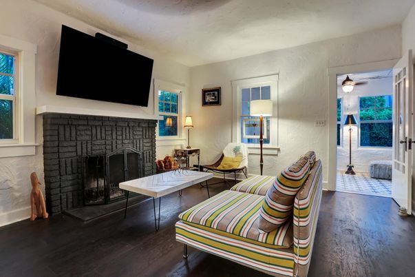 Fireplace, Interior, Living room, Wood Texture Flooring