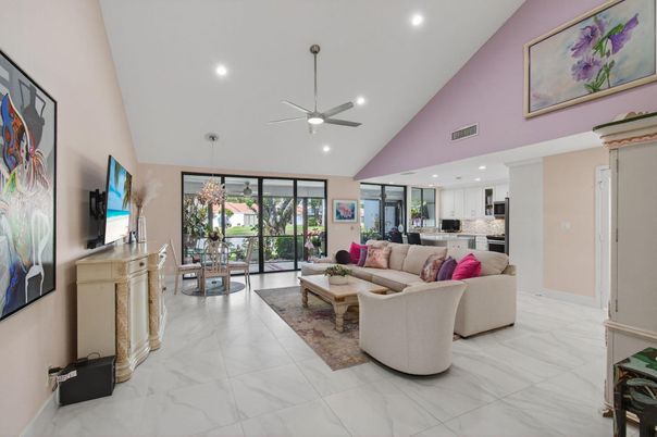 Interior, Kitchen, Living room, Marble, Recessed Lighting, Stainless Steel Appliances