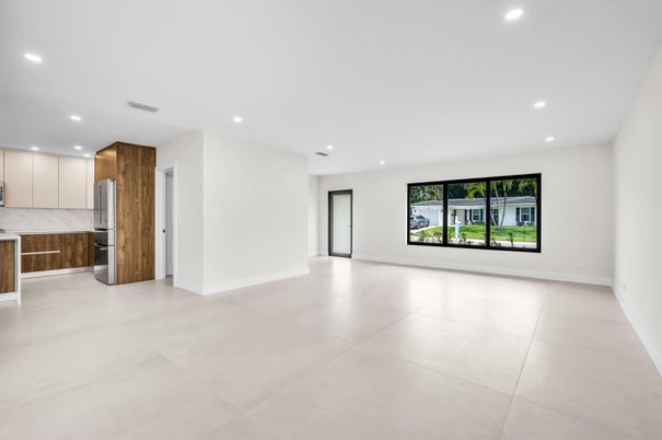 Empty room, Interior, Kitchen, Recessed Lighting