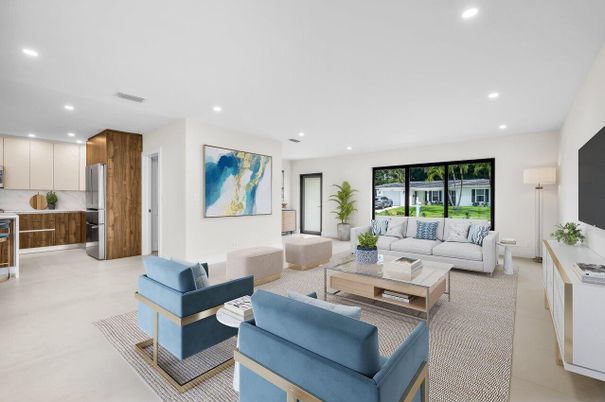 Interior, Kitchen, Living room, Recessed Lighting, Stainless Steel Appliances